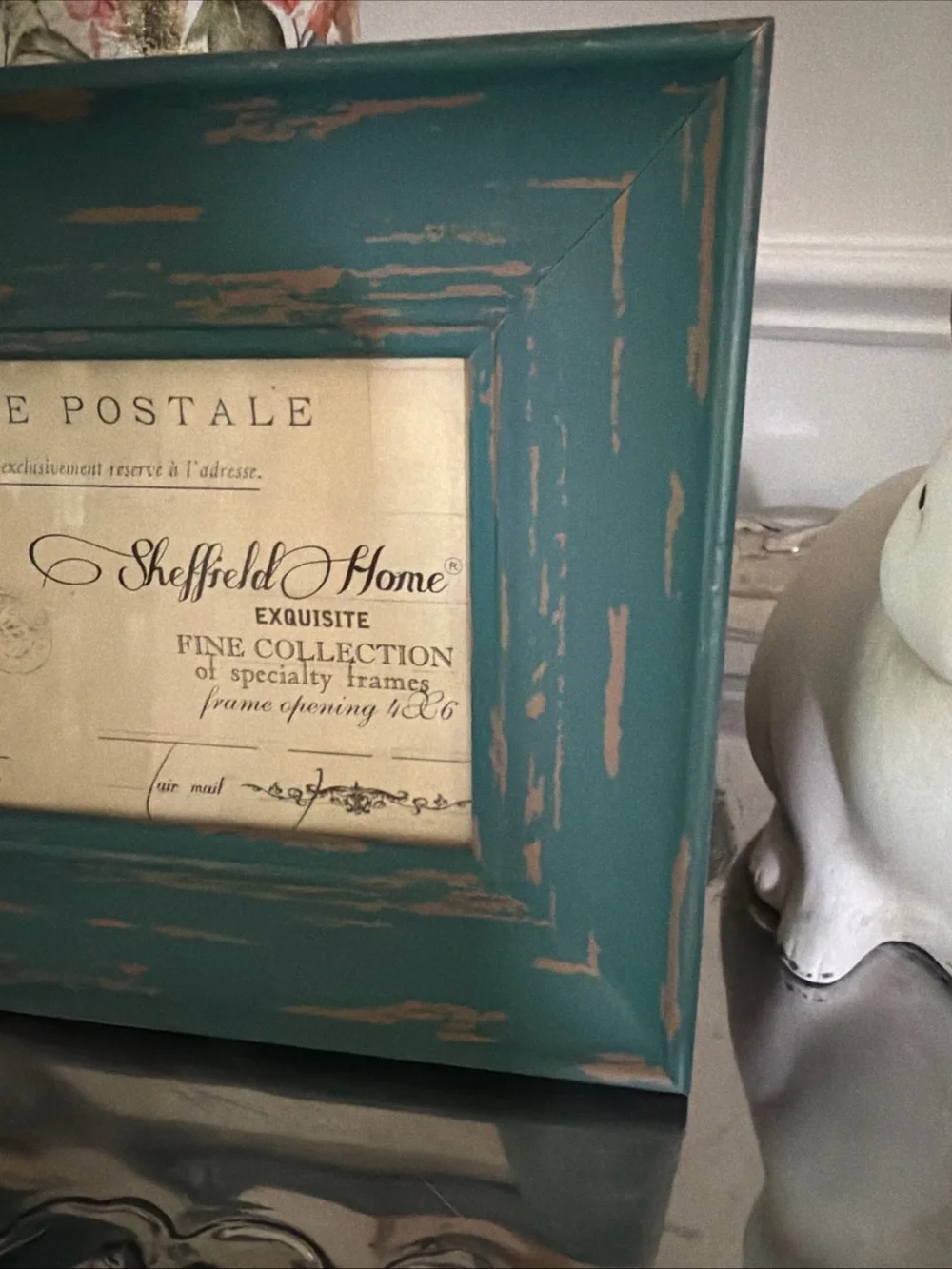 Sheffield Home Teal Distressed Wood Frame with Rustic Finish 9x 7